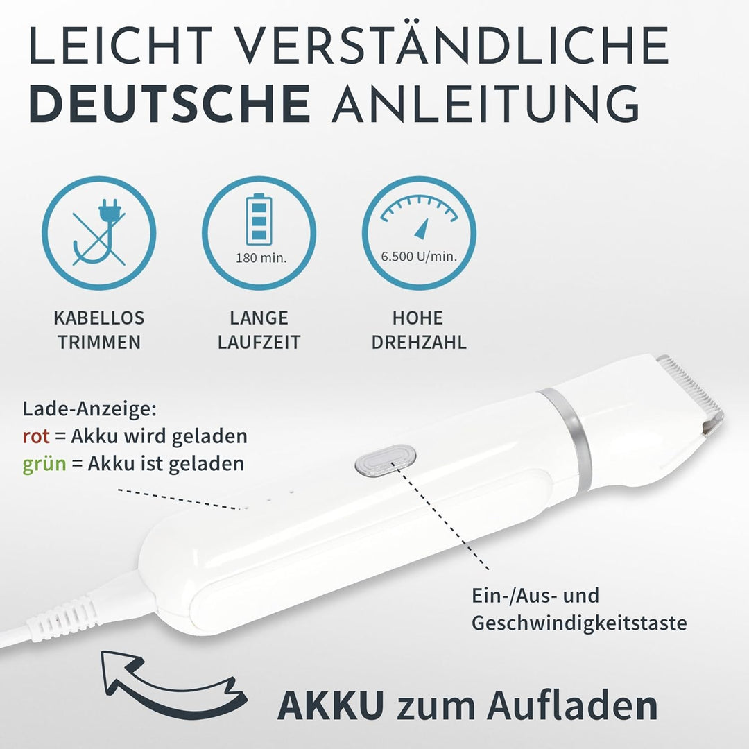 Hafenbande 2-in-1 Akku Hundeschermaschine & Krallenschleifer | Pfotentrimmer für Hunde, Katzen | 3 S