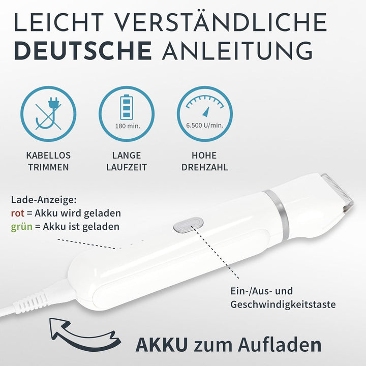 Hafenbande 2-in-1 Akku Hundeschermaschine & Krallenschleifer | Pfotentrimmer für Hunde, Katzen | 3 S