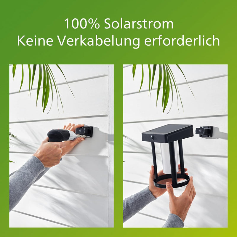 Philips Tyla ultraeffiziente Sockelleuchte, solar, 1 x 1,2W, warmweiss, anthrazit Warmweiss Sockelle