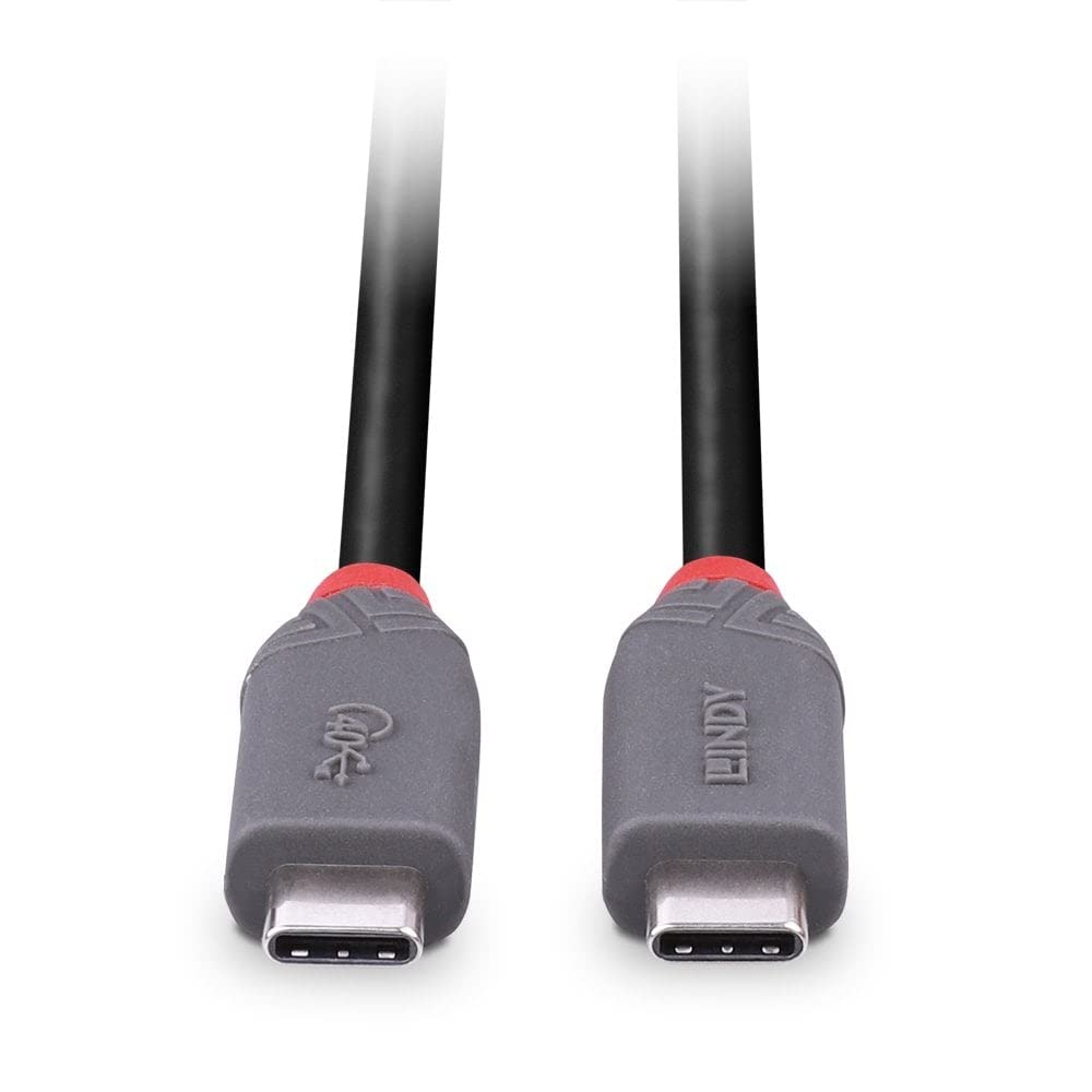 Lindy 0,8 m USB 4 Typ C Kabel, Anthra Line, USB 4, kompatibel mit Thunderbolt 3, 40 Gbit/s Datenüber