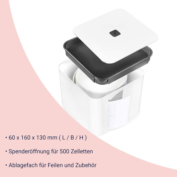 Clean Pad Box - The Cube - elegante Clean Pad Spender für Nägel Design - für professionelle Nagelstu