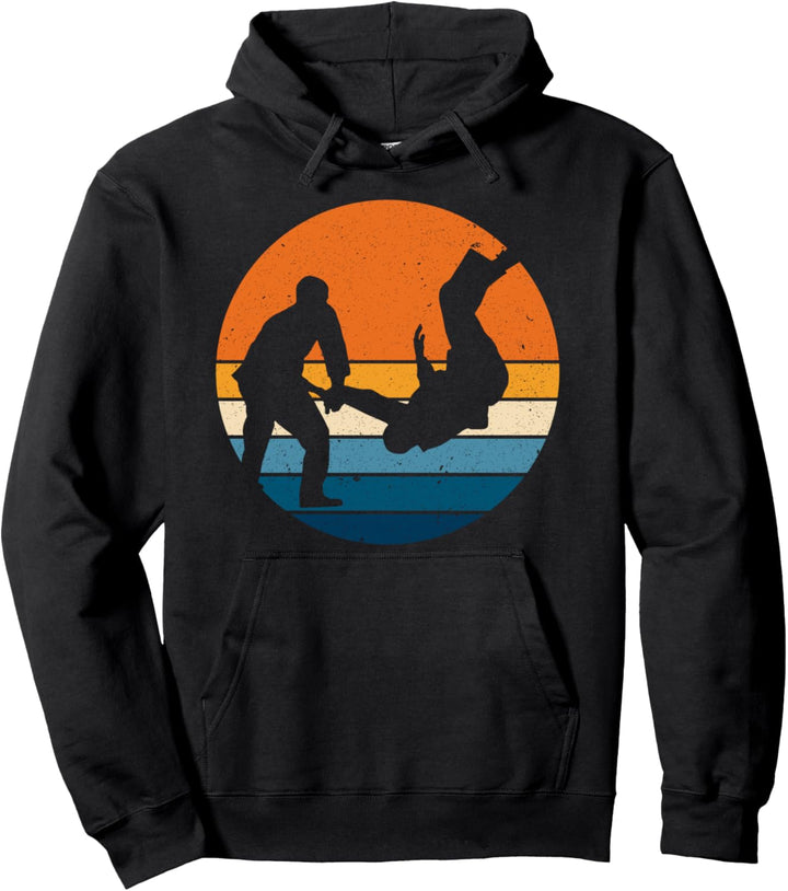 Judo Sport Retro Vintage Sonnenuntergang Kampfkunst Pullover Hoodie