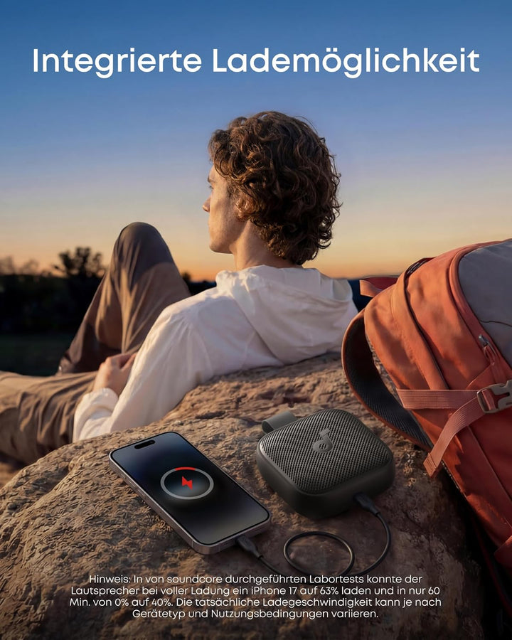 soundcore Boom Go 3i by Anker, tragbarer Lautsprecher mit 15W Sound, 24h Spielzeit, BassUp 2.0, Lade