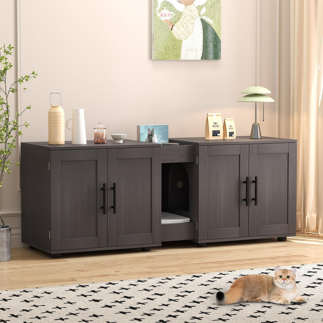Katzenschrank Für Katzentoilette Katzenklo Schrank, Verstecktes Katzentoilette Für 2 Katzen, Katzenm