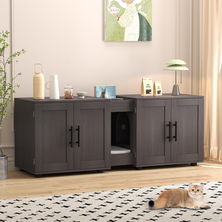 Katzenschrank Für Katzentoilette Katzenklo Schrank, Verstecktes Katzentoilette Für 2 Katzen, Katzenm