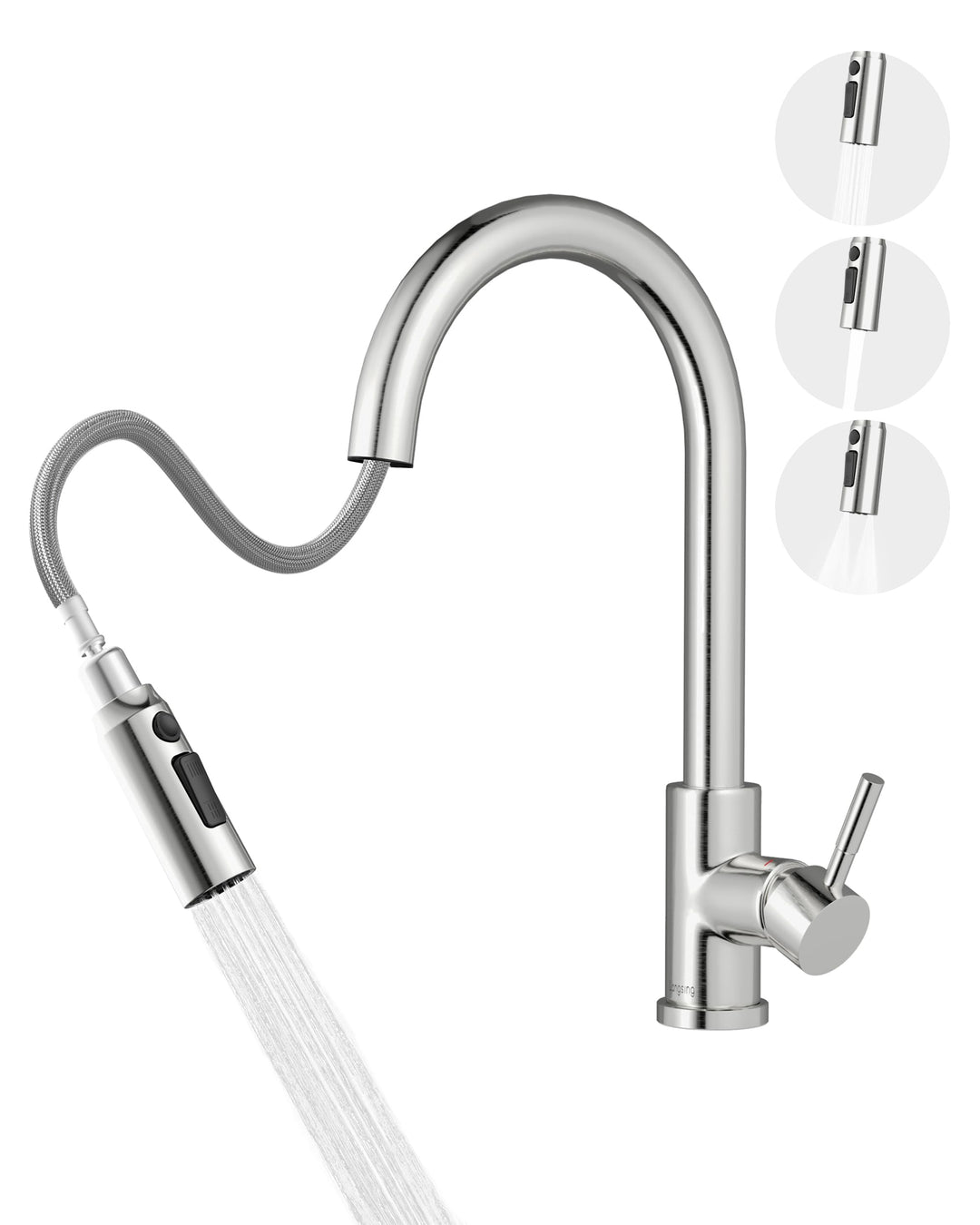 Wasserhahn Küche, Hochdruck Küchenarmatur mit Brause | 304 Edelstahl Küchenarmatur Ausziehbar, Armat