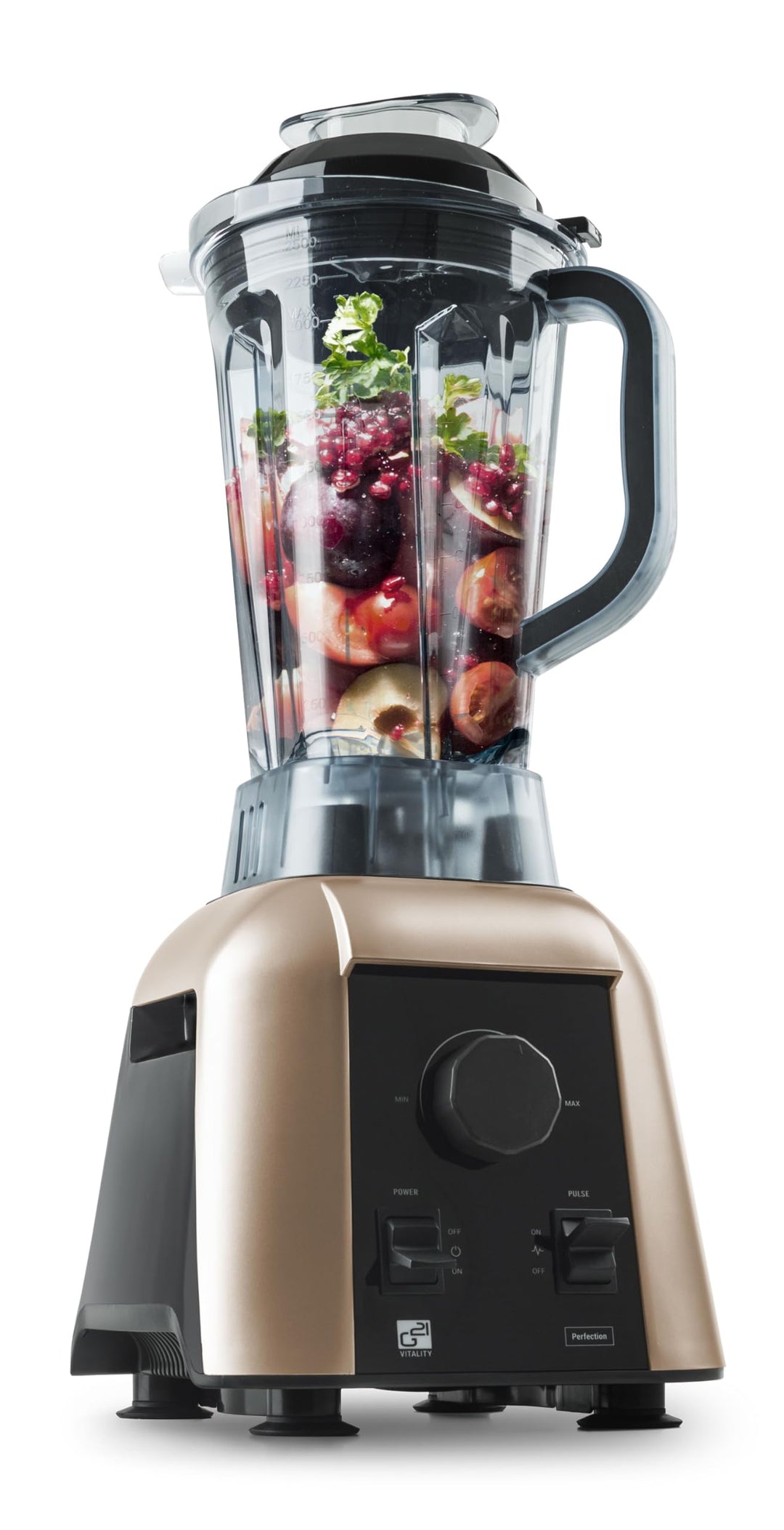 Blender G21 Perfection, Cappuccino, 1.700 W, 32.000 U/min, BPA-frei, Behälter von 2,5 l, 4 Jahre Gar