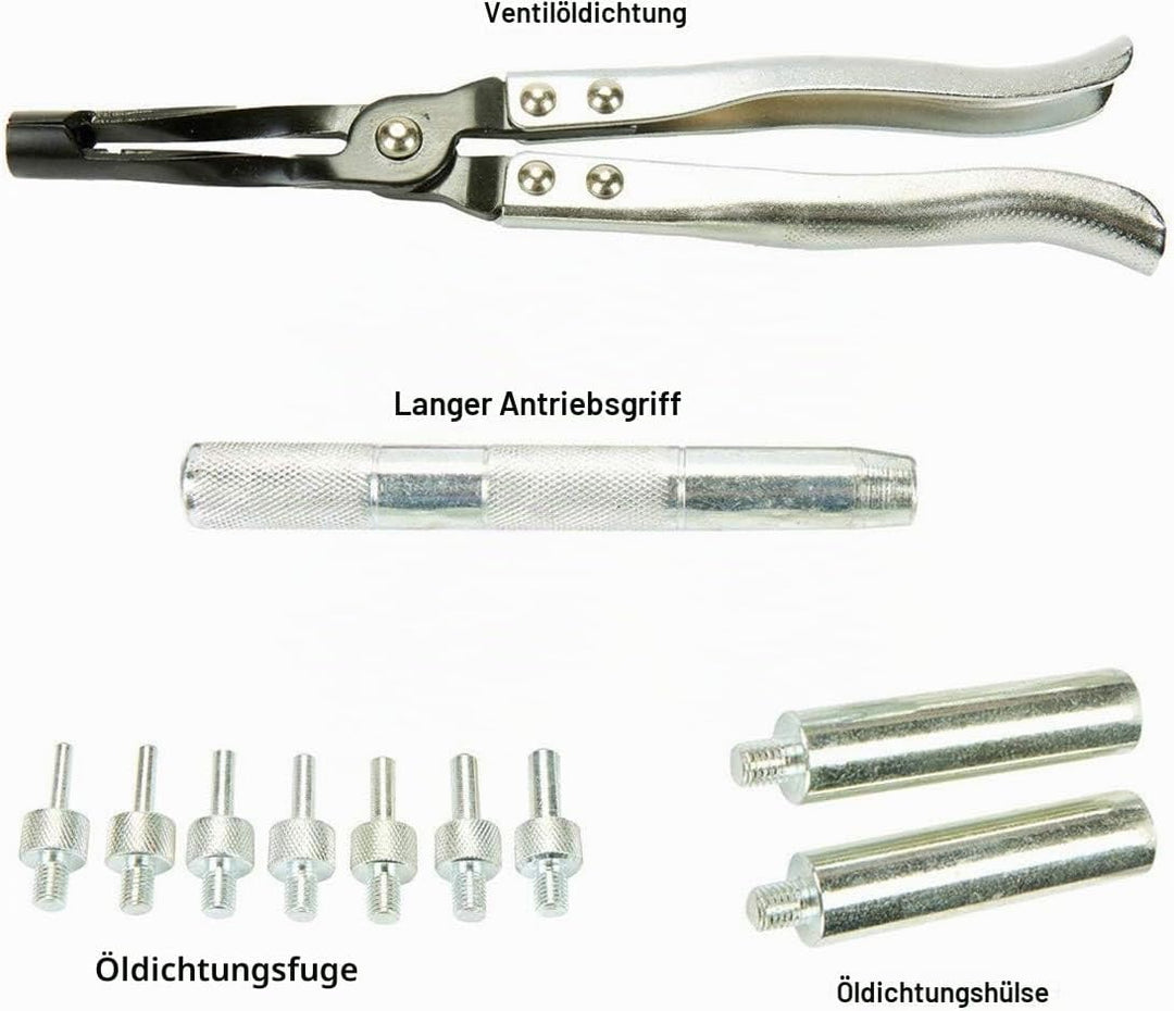 FreeTec 11tlg. Ventilschaftdichtung Ventile Zange Ventildichtringzange Demontage Werkzeug Satz