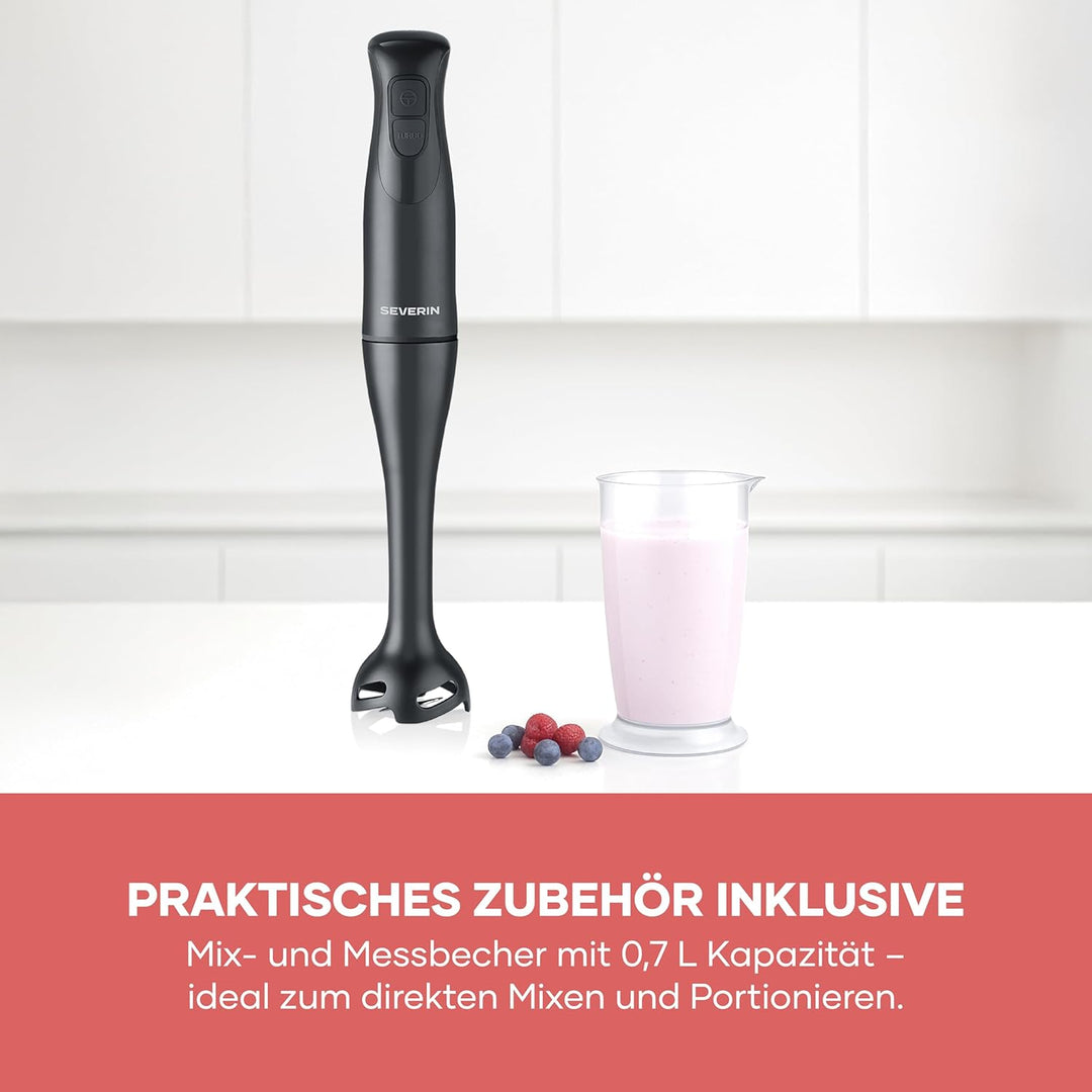 Severin Stabmixer inkl. 700ml Mix- & Messbecher, zum Pürieren und Zerkleinern, Mixstab, abnehmbarer