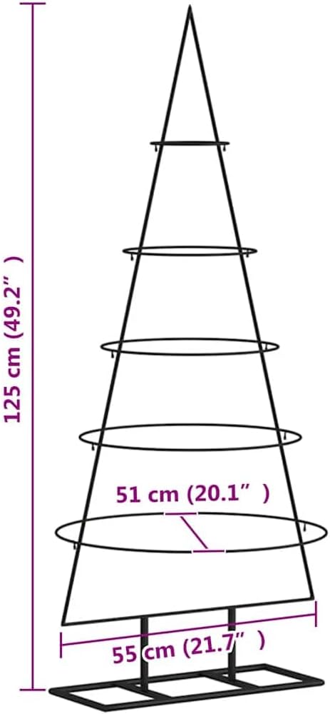 vidaXL Metall Weihnachtsbaum für Dekorationen, Christbaum mit 5 Ebenen, Platzsparend DIY Dekoration,