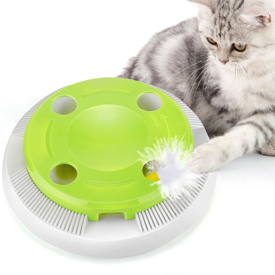 PETTOM Katzenspielzeug Elektrisch, Katzenspielzeug Selbstbeschäftigung Automatisch Batterieberieben,