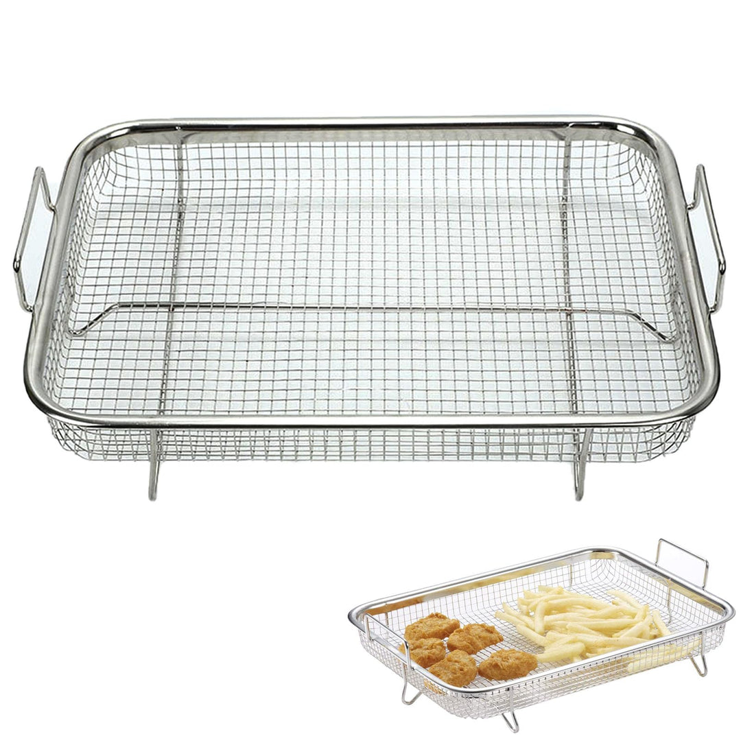 Backofen Gitter,Grillkorb, Knusperkorb, Mesh-Grillkorb, Edelstahl-Grillkorb mit Griff, grillkorb pom