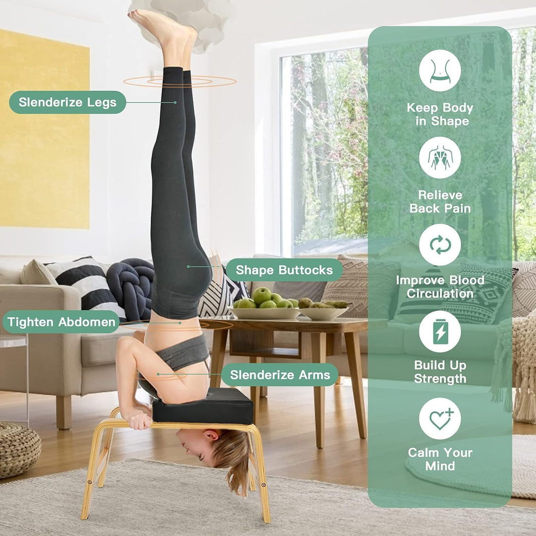 Yoga Kopfstandhocker，Kopfstandhocker，Kopfstandstuhl für Gleichgewichtstraining, Inversion Stool w/So
