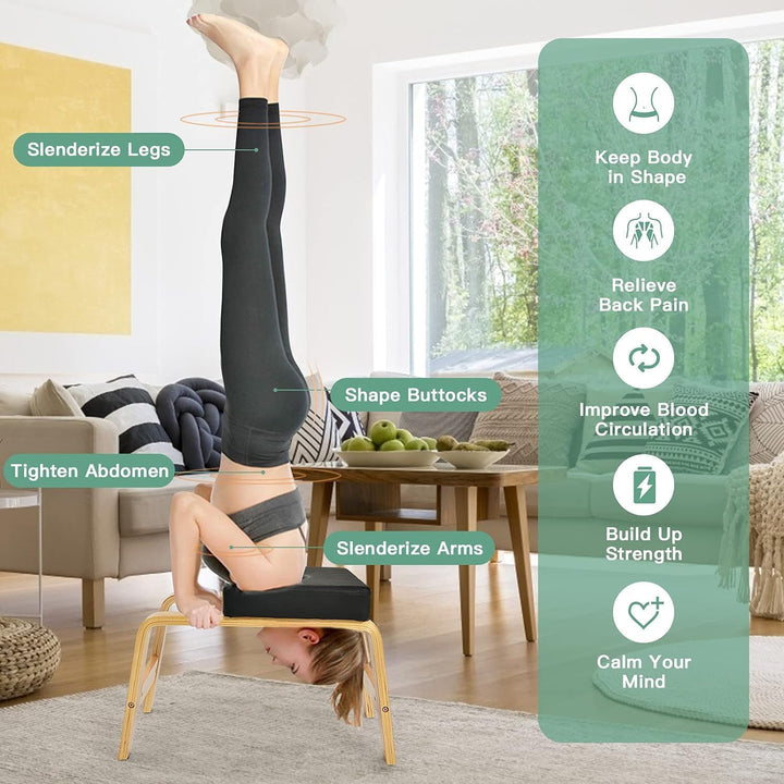Yoga Kopfstandhocker，Kopfstandhocker，Kopfstandstuhl für Gleichgewichtstraining, Inversion Stool w/So