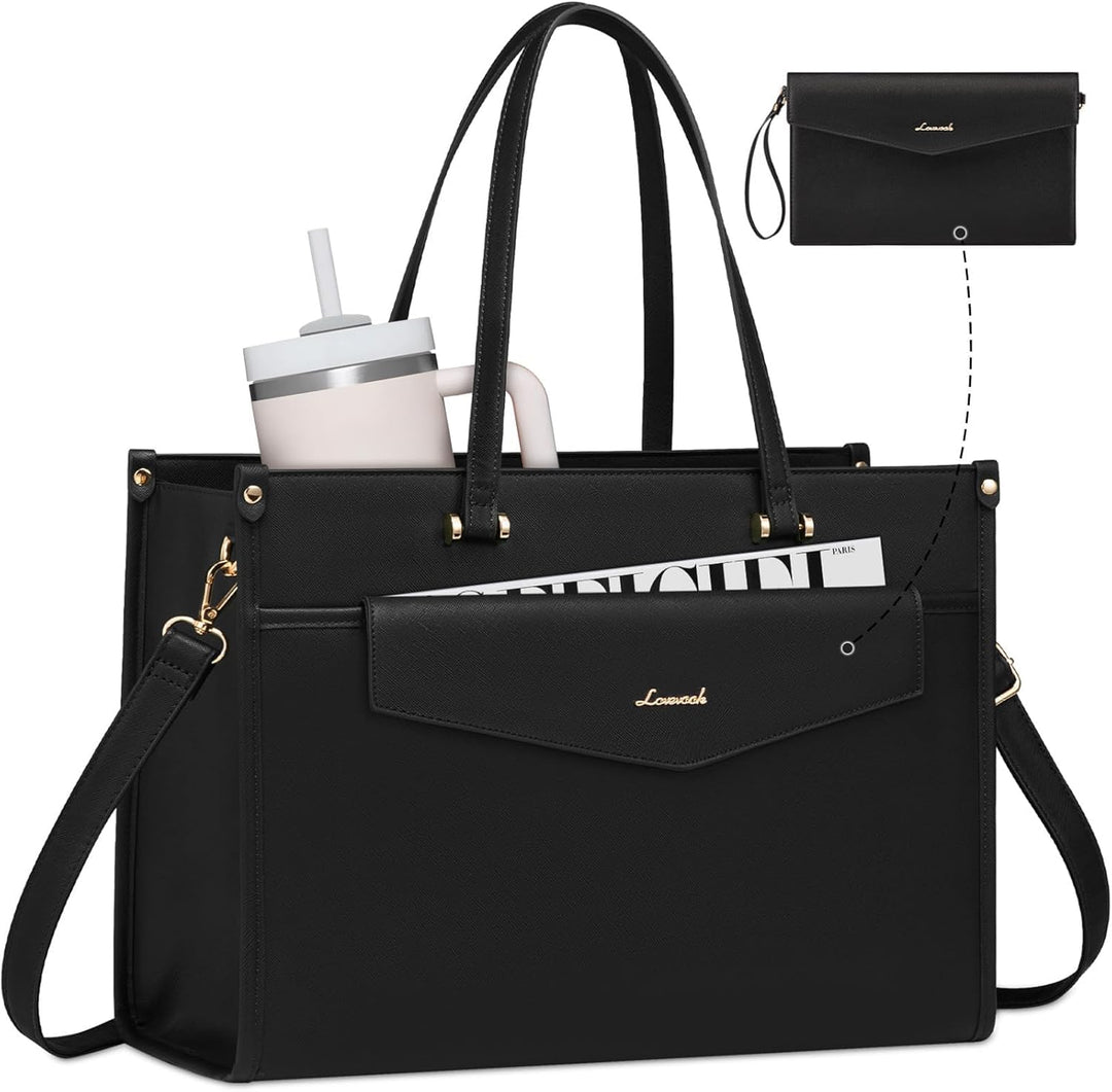 LOVEVOOK Laptoptasche Damen 15,6 Zoll, Wasserdicht Arbeitstasche Handtasche Gross Shopper Business A