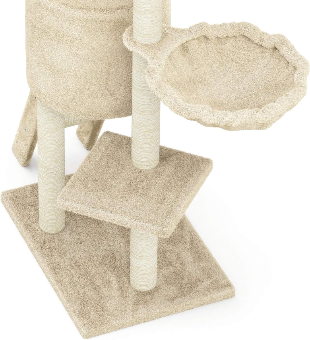 Beltom® KRATZBAUM KATZENKRATZBAUM KLETTERBAUM KATZENBAUM SPIELBAUM 140 cm. Park Spiele - Beige, Beig