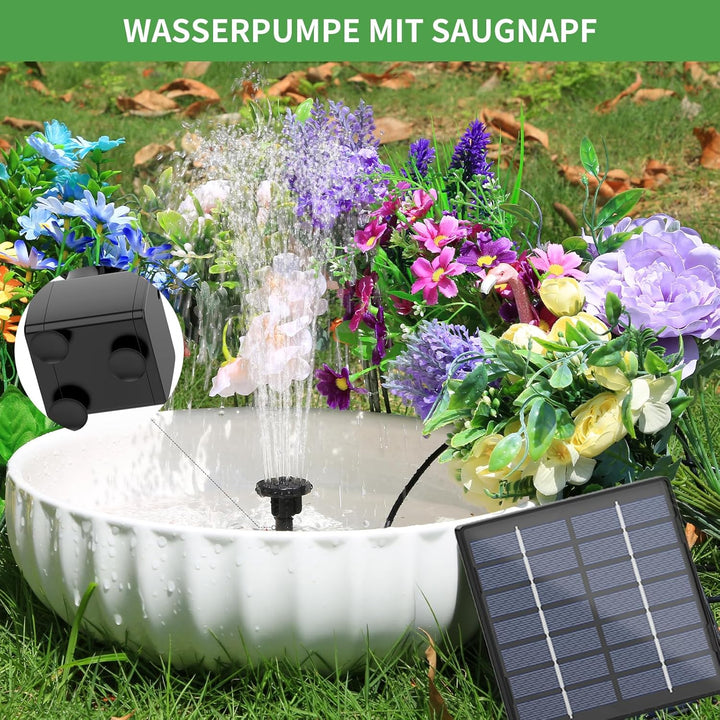 AISITIN Solar Springbrunnen für Aussen, Upgrade DIY Solarbrunnen Solarwasserbrunnen, Solar Teichpump