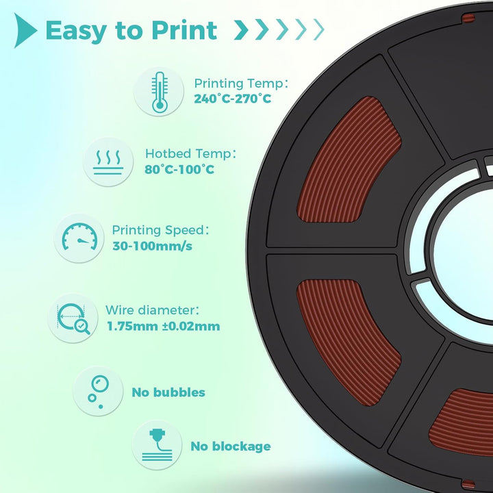 IEMAI ASA Filament 1.75mm 1Kg, 3D Drucker Filament ASA Braun, UV-beständig, Hitzebeständig, Massgena