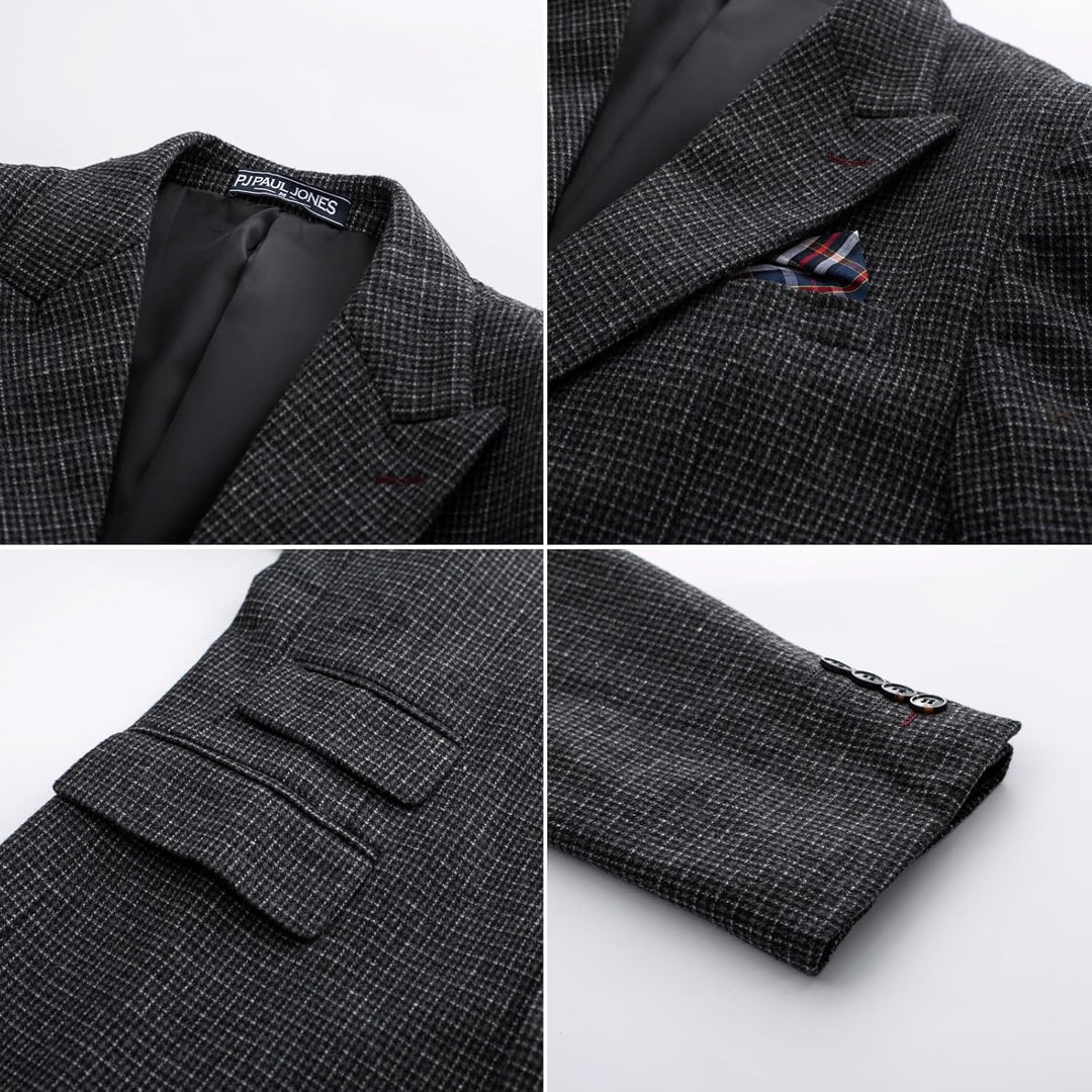 PJ PAUL JONES Sakko Herren Regular Fit British Blazer 2 Knöpfe Modern Business Jackett Blazer S Schw