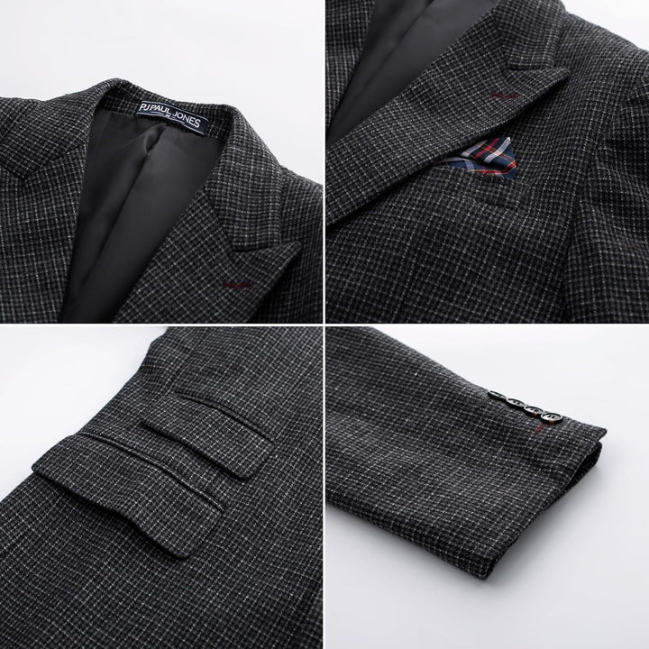 PJ PAUL JONES Sakko Herren Regular Fit British Blazer 2 Knöpfe Modern Business Jackett Blazer S Schw