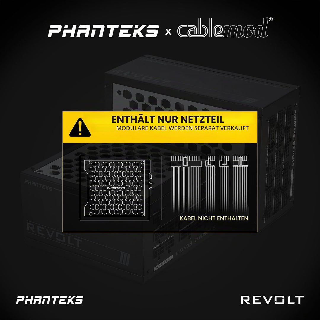 Phanteks (PH-P1600TR_BK01C) Revolt 1600W 80PLUS Titanium, ATX 3.0, PCIe 5.0, voll modular. Nur Netzt