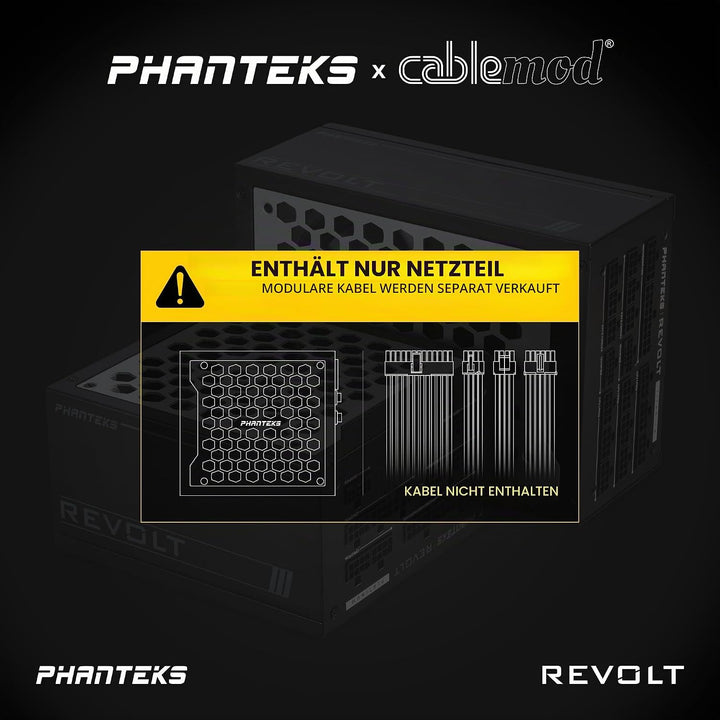 Phanteks (PH-P1600TR_BK01C) Revolt 1600W 80PLUS Titanium, ATX 3.0, PCIe 5.0, voll modular. Nur Netzt