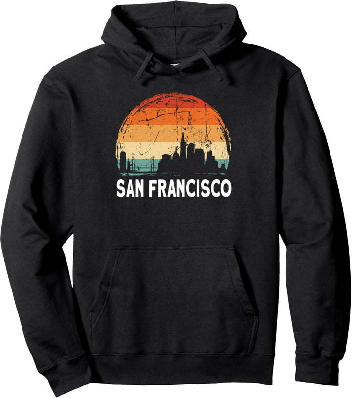 Skyline bei Sonnenuntergang von San Francisco Pullover Hoodie