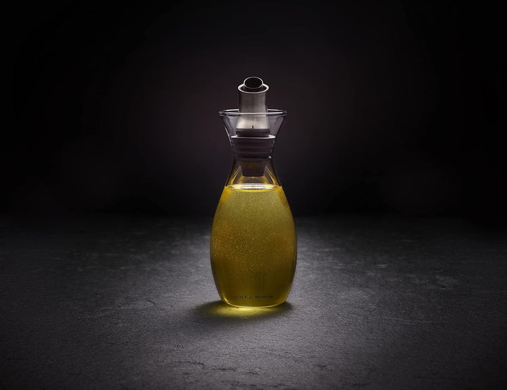 Cole & Mason H103029 Haverhill Essig und Ölflasche mit ausgiesser, 240ml, Olivenöl, Glasflasche für