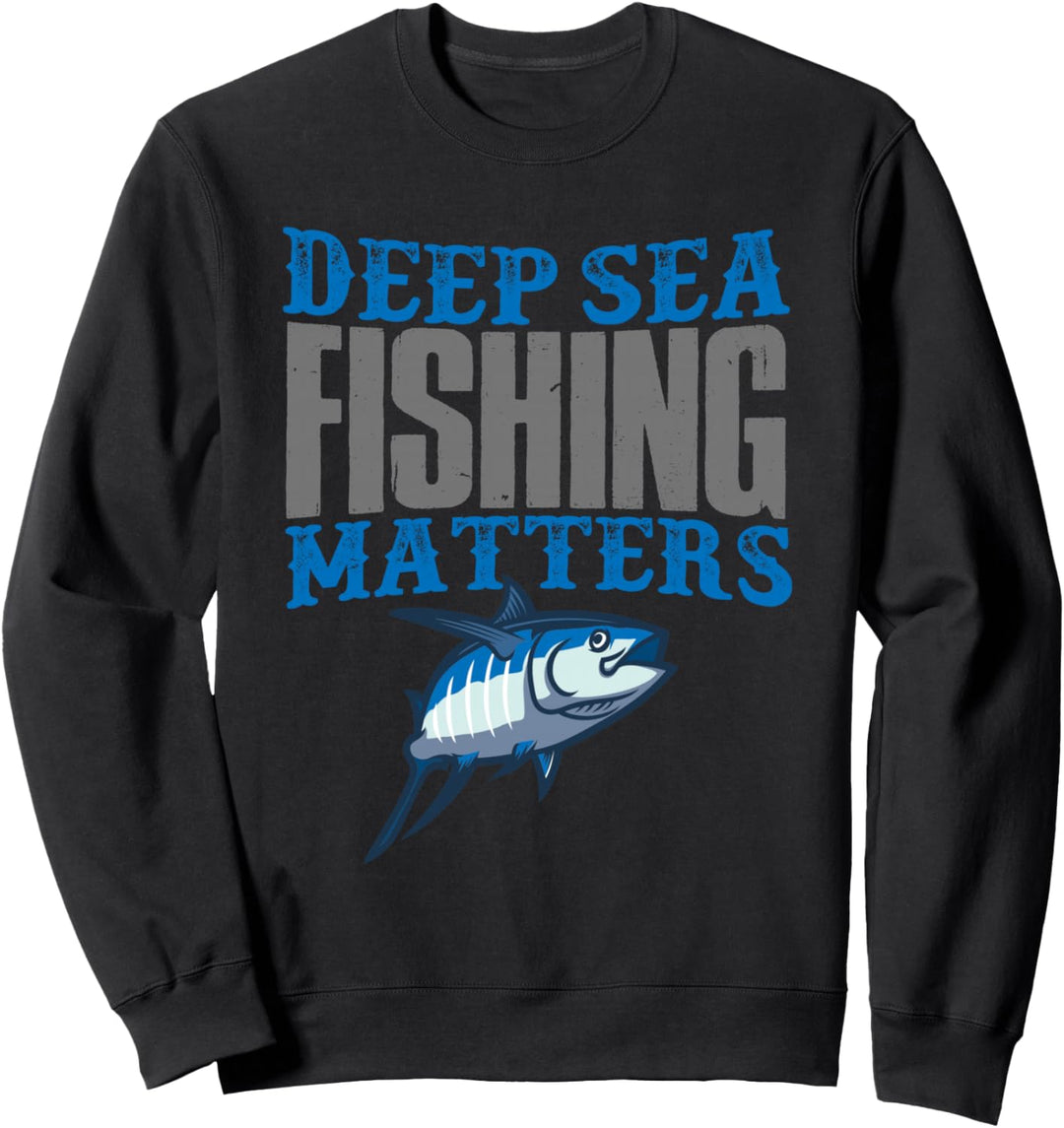 Fischer- und Tiefseeangeln Design zum Hochseeangeln Sweatshirt