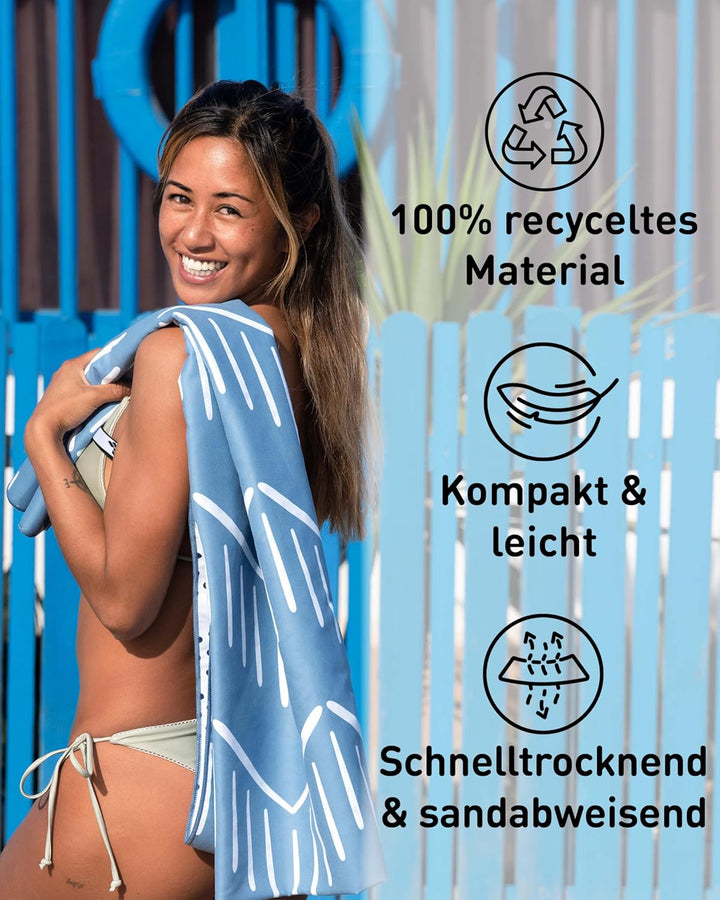 Fit-Flip Strandtuch XXL aus Mikrofaser - leicht und schnelltrocknend - 100% recyceltes Strandhandtuc