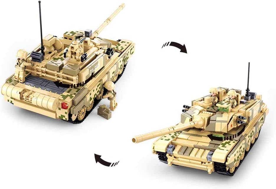 Sluban- Modell Bricks-99A Handbattle Tank 2 in 1 893 Stück, M38-B0790, Mehrfarbig