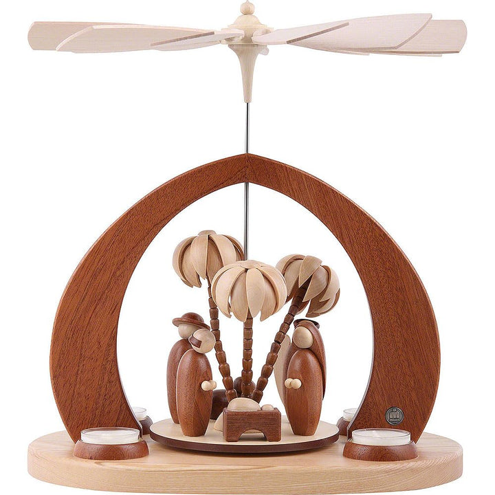 Müller GmbH Moderne Bogenpyramide mit Christi Geburt 1-stöckig, Natur, gross Höhe 36 cm