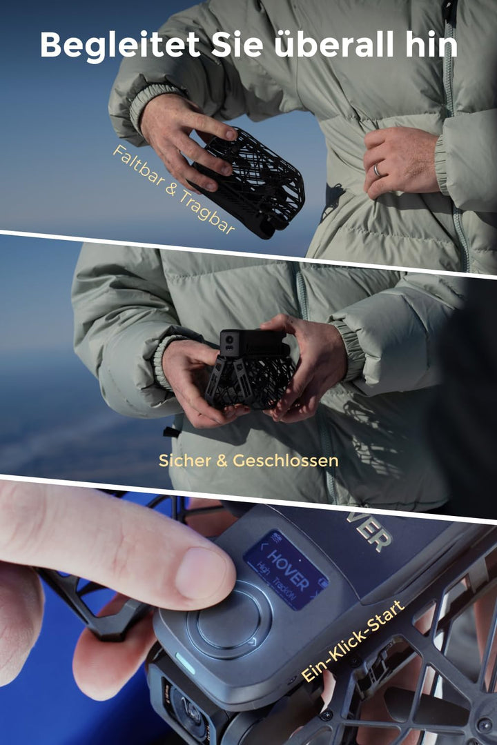 HOVERAir X1 PROMAX Drohne mit Kamera 8K, Faltbar Action Cam mit über 15 vollautomatischen Flugmodi,