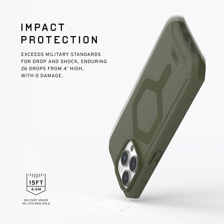 URBAN ARMOR GEAR Essential MS Case kompatibel mit Apple iPhone 15 Pro Max Hülle [50% recyceltes Mate