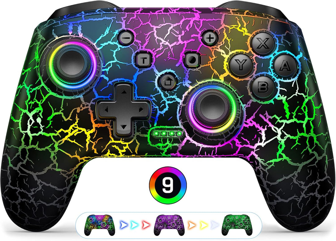 HELLCOOL Switch Controller, Pro Controller Switch mit Präzise Bewegungssteuerung/Dual Vibration/Turb