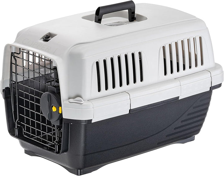Ferplast Katzentransportbox Clipper 1, Hundetransportbox, IATA-zugelassene Reisebox, Haustiertranspo