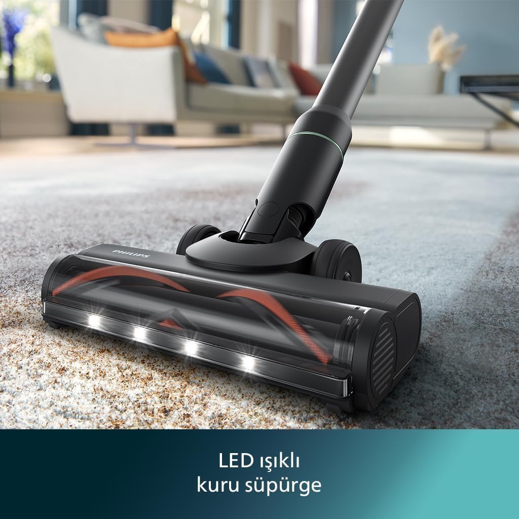 PHILIPS AquaTrio XW7263/11 Cordless Vacuum Cleaner and mop, 7000 Series, 2500 RPM, Lithium-ion, Gree