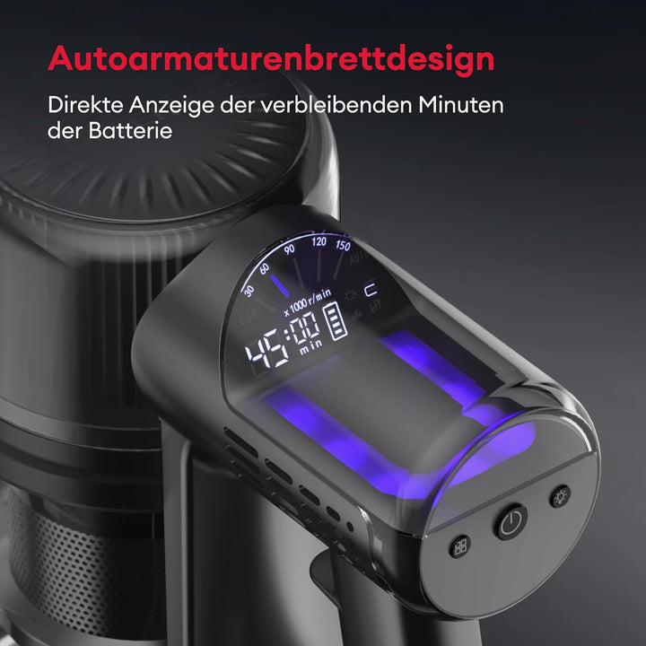 Ultenic U12 Vesla Akku Staubsauger 45000Pa, Tech Green Eye™, Verbesserte Anti-Tangle-Bürste, Staubsa