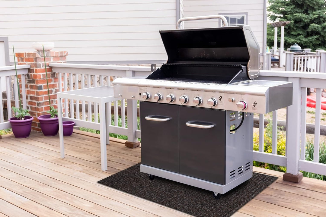Grillschutzmatte GIN für die Terrasse draussen braun 120x120 cm Gin Braun 120x120 cm, Gin Braun 120x