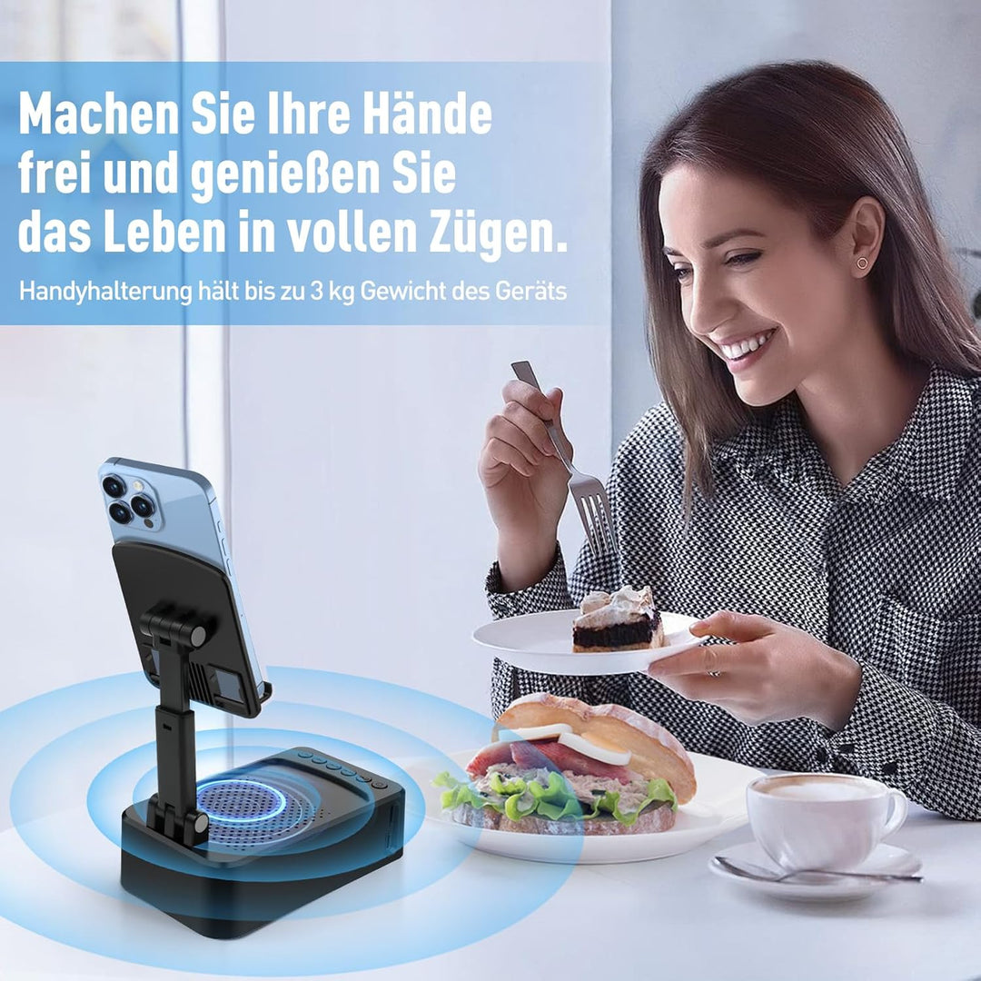 ZOOI Geschenke für Männer Weihnachten Geschenke für Papa, Bluetooth Lautsprecher mit Handyständer, G