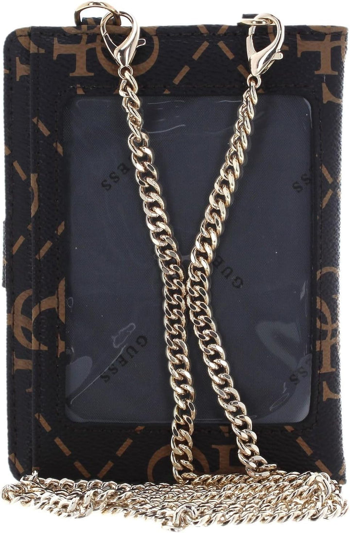 GUESS Berta Passport Case Brown Logo