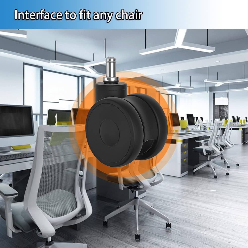 Bürostuhl Rollen 11mm Hartbodenrollen für Bürostühle 5er Set Ersatzrollen Schreibtischstuhl Rollen,