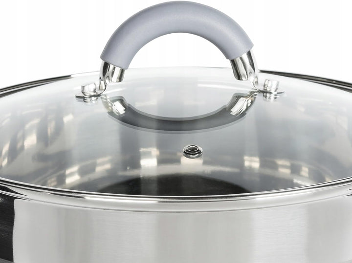 Edelstahl Kochtopf 2L mit Glasdeckel Topf Suppentopf Universaltopf Induktion 18cm