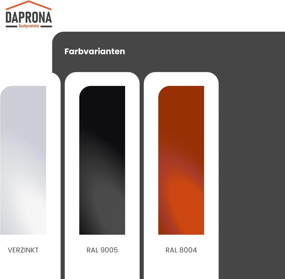 DAPRONA Laufrost Set für Flache Dachziegel, Dachtritte für Schornsteinfeger Schwarz 60cm, inkl. Mont