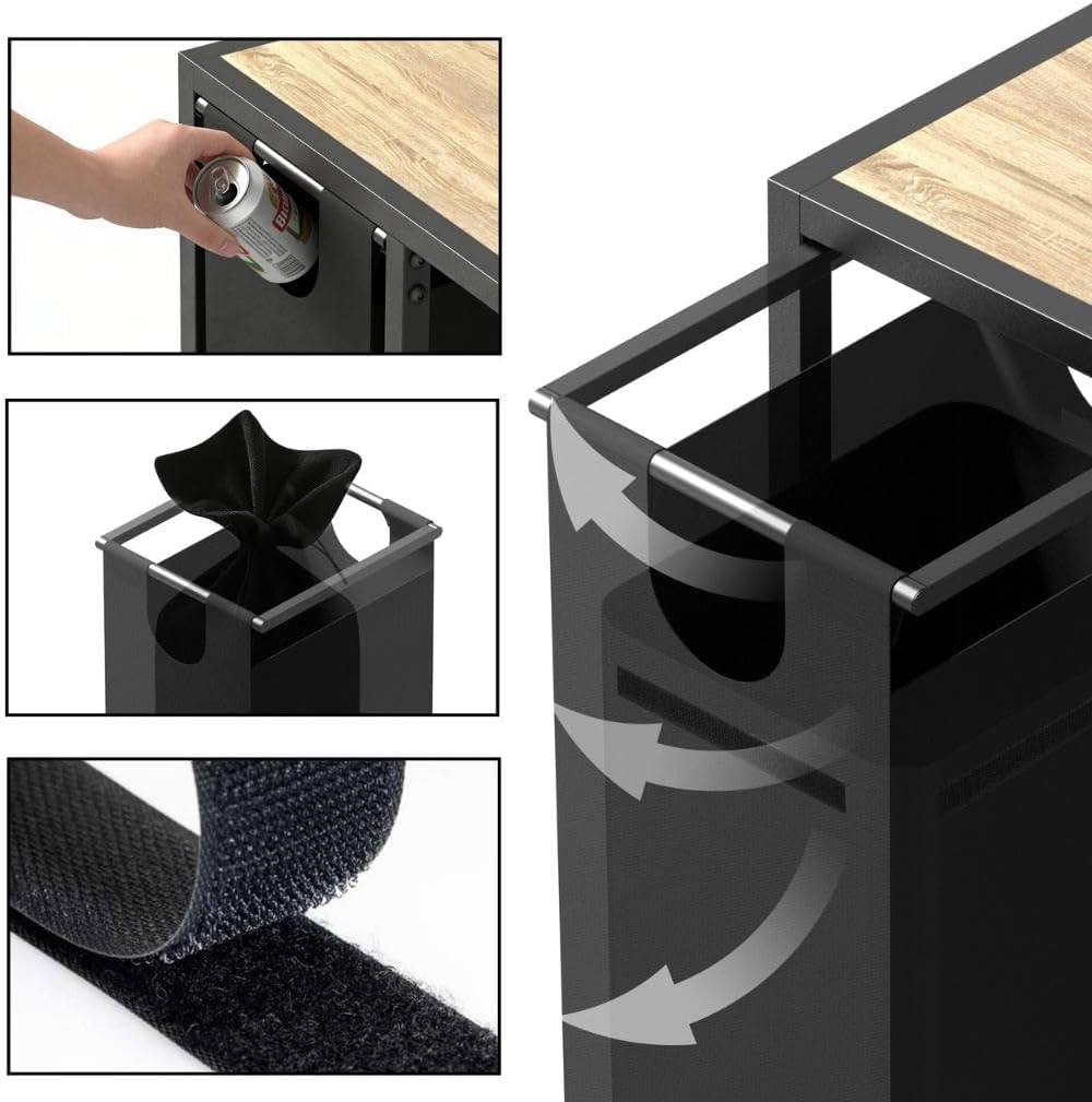 DanDiBo Getränkekistenregal 4 Kisten mit Ablage Pfandflaschen Sammelbehälter 2 in 1 Metall Schwarz 9