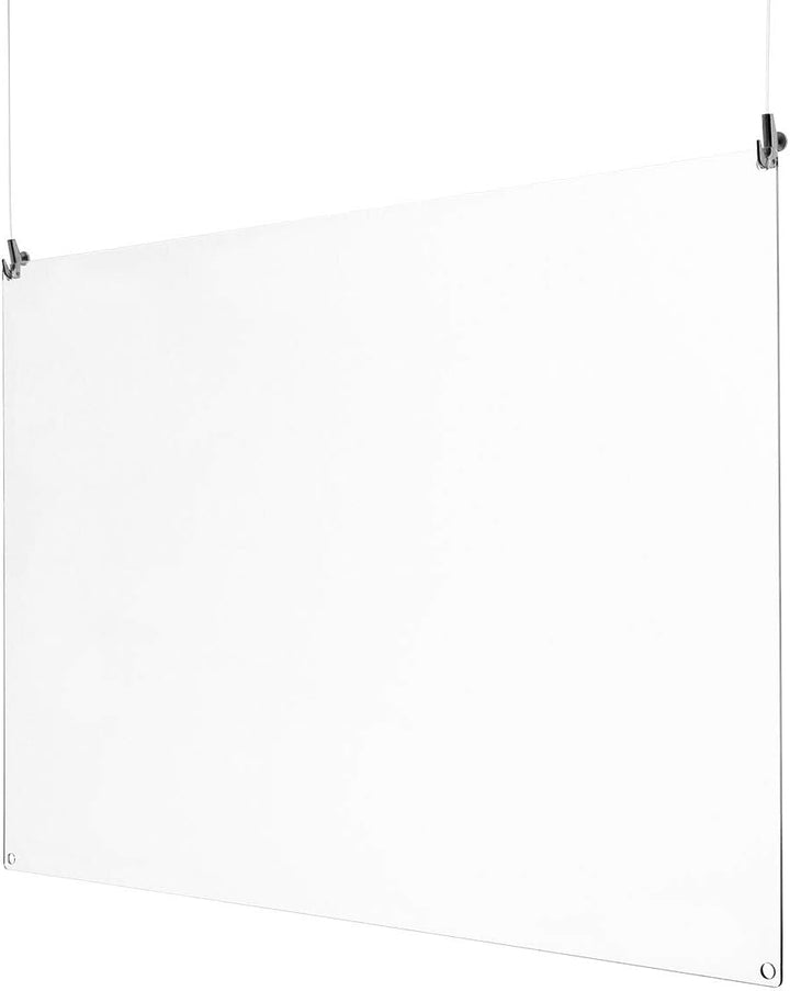 Spuckschutz zum Aufhängen aus Acrylglas inkl. 2x 2m Seil und 2 Haken quer oder hoch Virenschutz, Hus