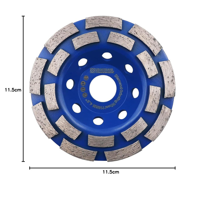 Diamant Schleiftopf,HIGHDRIL 115MM Turbo Diamanttopfschleifer Schleifscheibe für Beton Mauerwerk Gra