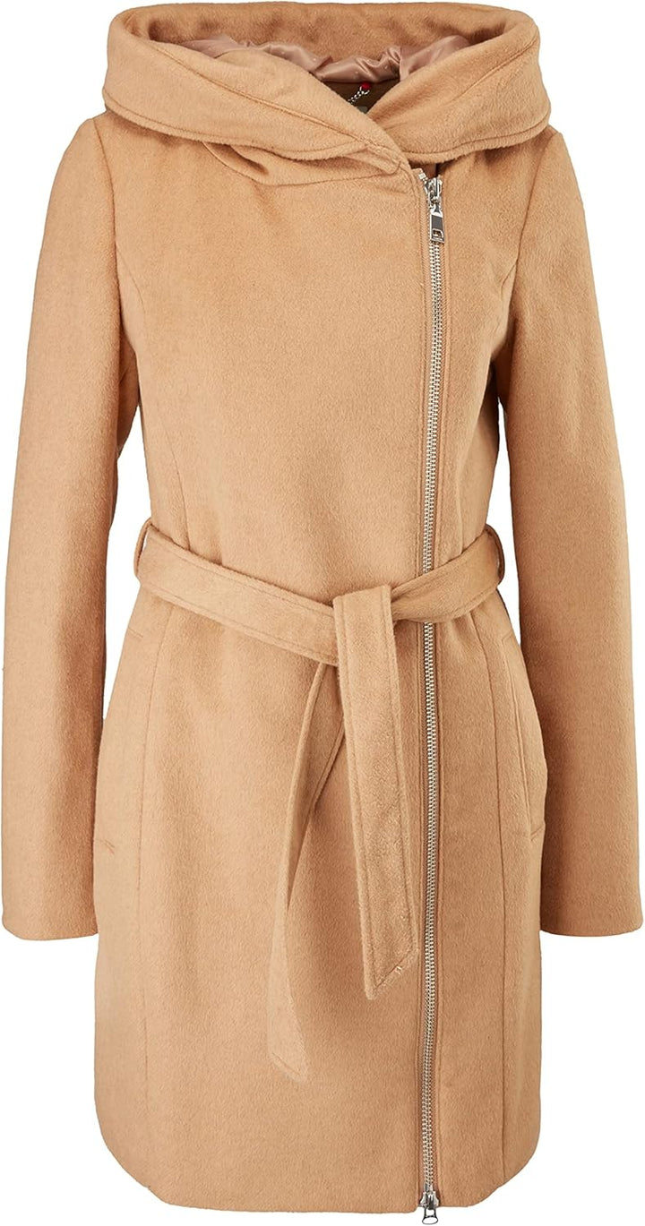 s.Oliver Kapuzenmantel aus flauschigem Wollmix 34 Beige, 34 Beige