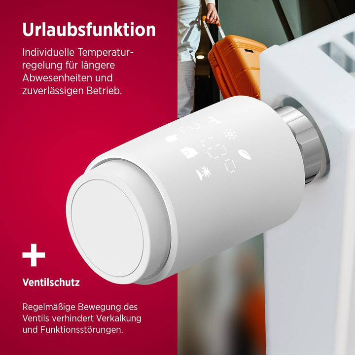 Olympia HT-02Y Smart Thermostat WiFi | Heizkörperthermostat Smart mit Tuya-App, Alexa &amp; Google | Ein