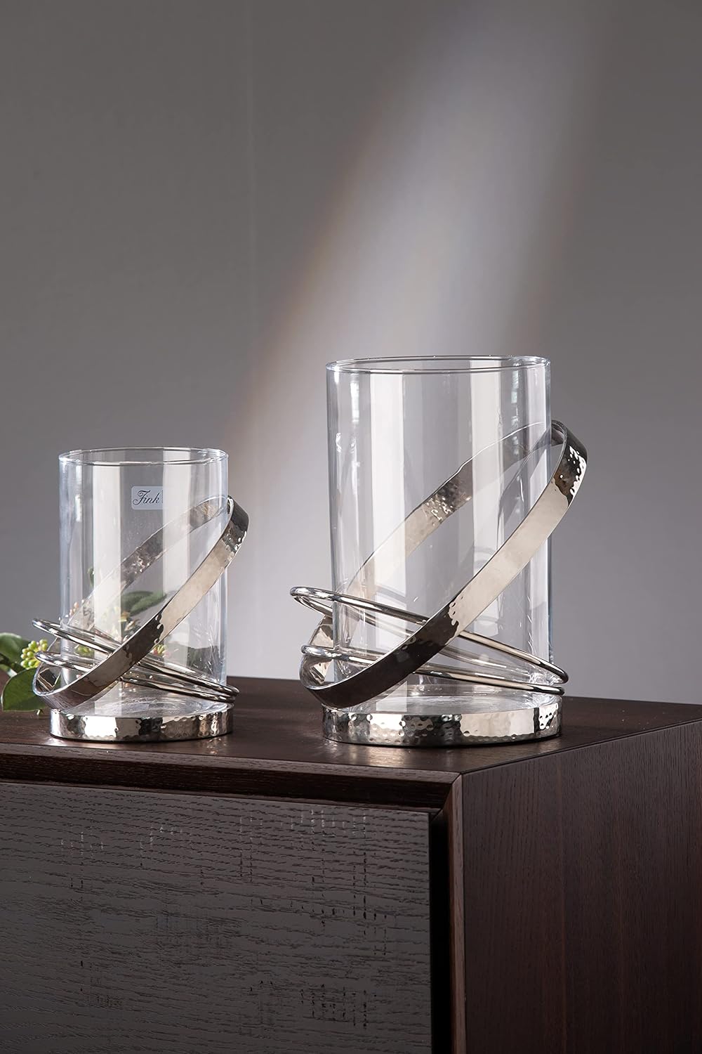 Yvette/Windlicht mit Glas, vernickelt, GEH.